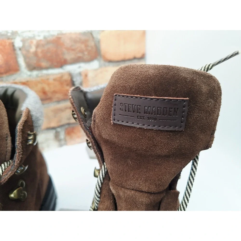 Steve Madden Brown Suede Alpine Hiking Boots Men's Sz 13 Winter Shoes Hi